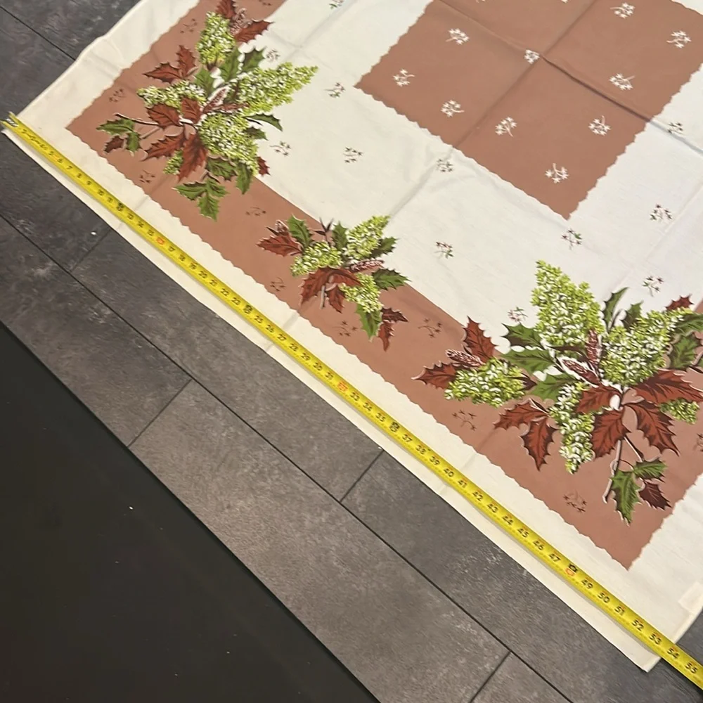 Vintage Table Cloth California Hand Prints Cotton